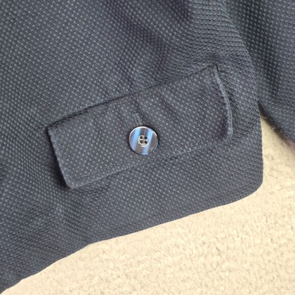 Liz Claiborne Textured Navy Blue Cropped Blazer Classic Waist Length Size 14 - Picture 8 of 16